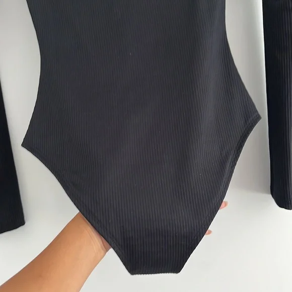 H&M cut out long sleeve, black shaper bodysuit. - Picture 6 of 6